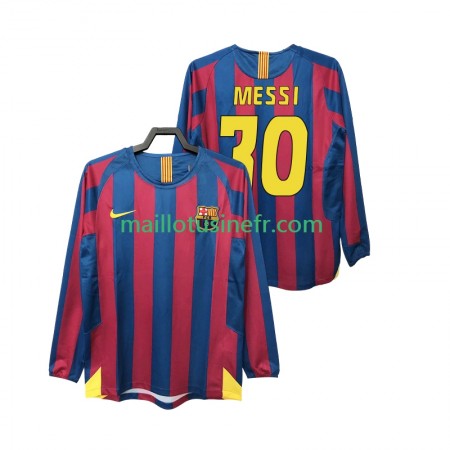 Maillot de Foot FC Barcelone Lionel Messi 30 2006 Domicile Retro 2005 Manches Longues